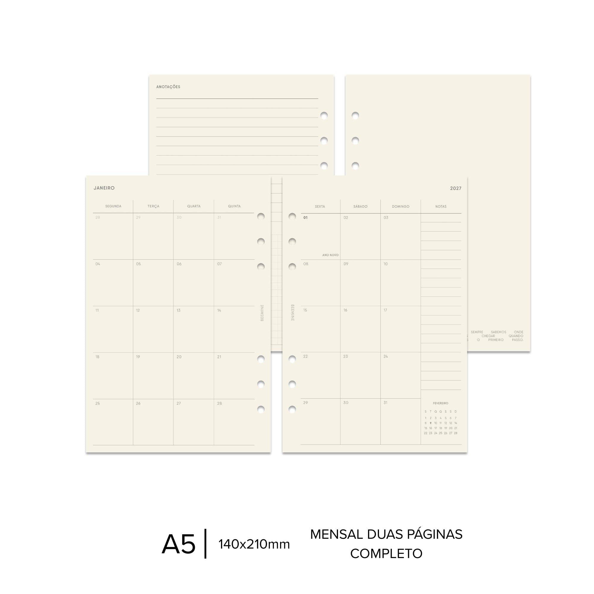 Planner Mensal Datado 2027 | Duas Páginas