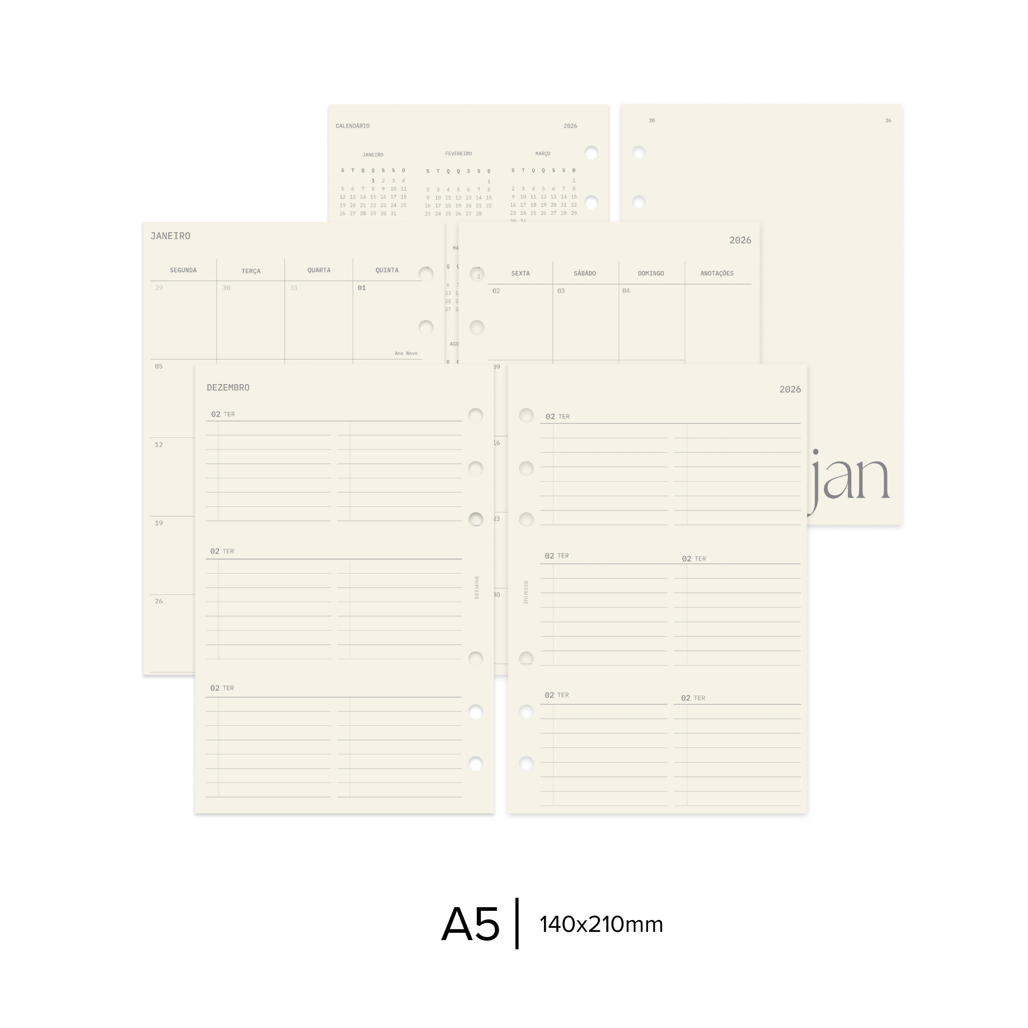Refil Planner Datado 2026 |  A5