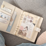 Capa Binder Argolado A5 | Croco Latte