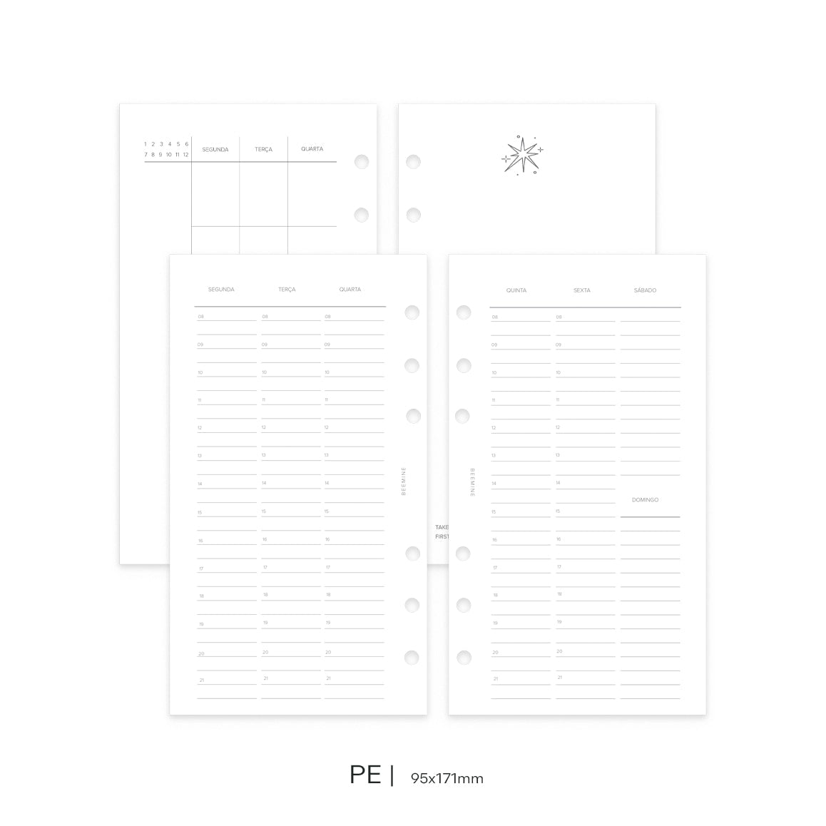 Insert Planner Permanente | Vertical com horários