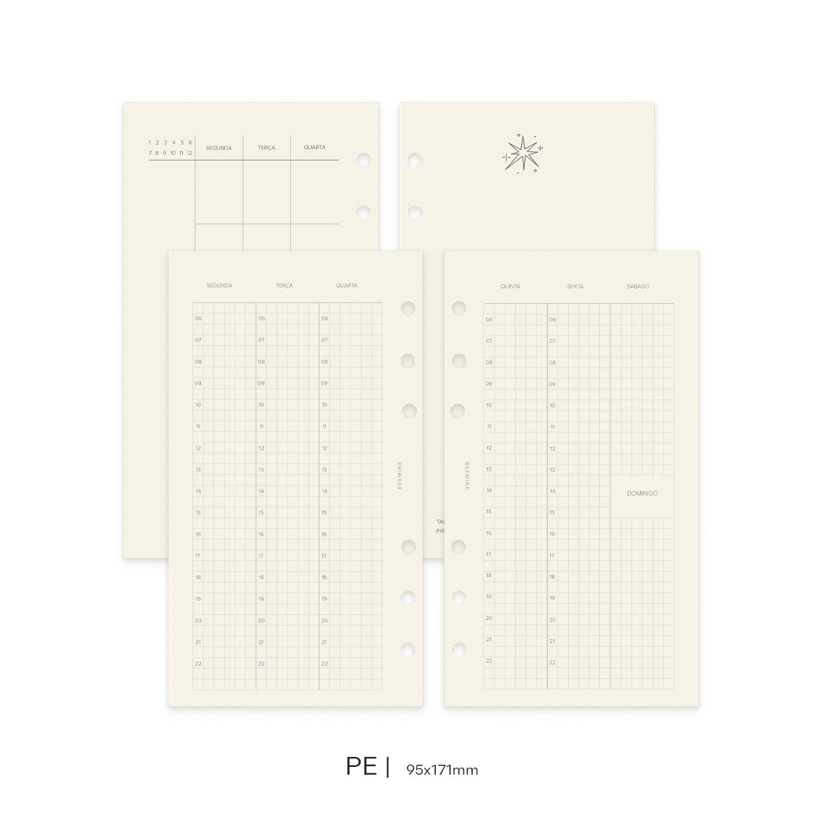 Insert Planner Permanente | Vertical com horários