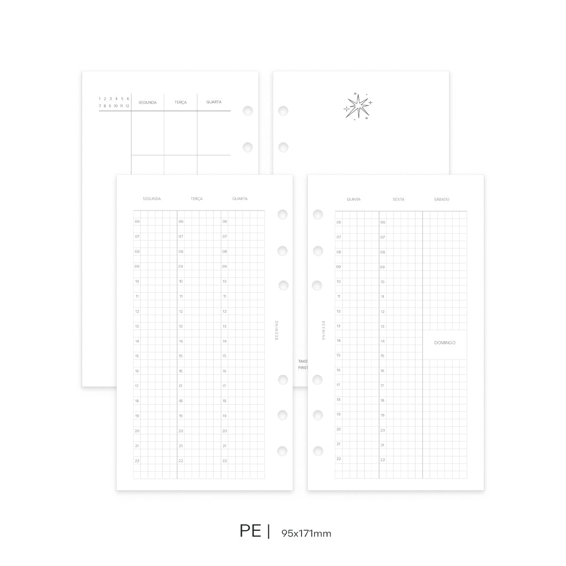 Insert Planner Permanente | Vertical com horários