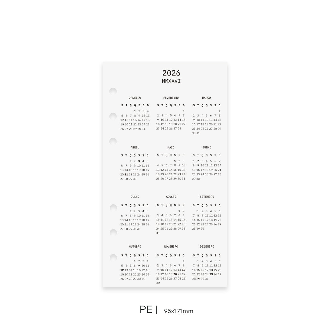 Dashboard Calendário 2026