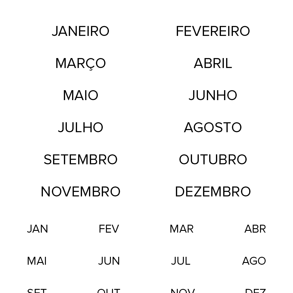 Adesivos Monthly